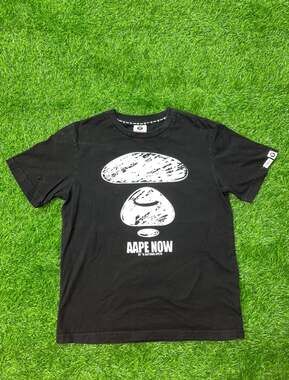 Aape Moonface T-Shirt Size L Black Graphic